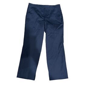 St John Navy Blue Cotton Blend Trouser Pants Ankle Size 8